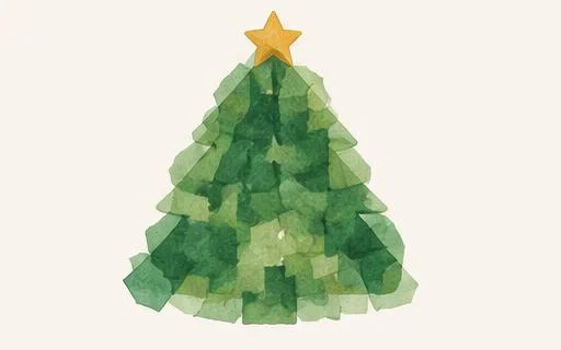 Et juletre av grønt silkepapir