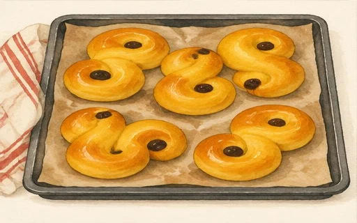 Illustrasjon av lussekatter